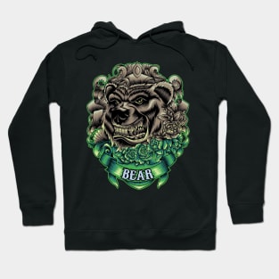 Bear head with flowers Hoodie